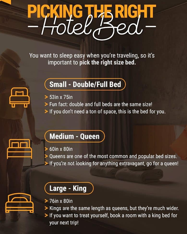 different type hotel bed sizes single double king queen